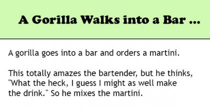 gorilla bar wititudes walks into