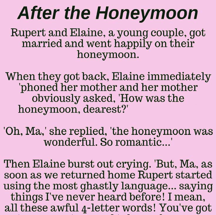 After the honeymoon foul language ... - Wititudes